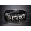 2015 neue Männer Lederarmband empfohlen europäischen Stil Männer dominierende Persönlichkeit Edelstahl Armband Geschenk PH839